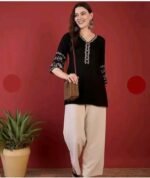Short Kurti for Women | Indian Women's Tunics Tops | Rayon Top with 3/4 Designer Sleeves | Kurta Shirt Top for Ladies - Image 3
