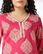 Women Block Print Straight Kurta - Image 5