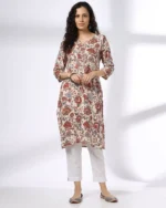 Women Floral Print Straight Kurta - Image 2