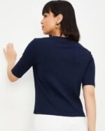 Women Ribbed Round-Neck Top - Image 2